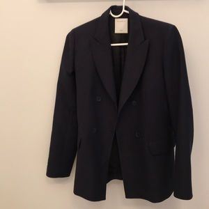 Sandro double breasted navy blazer